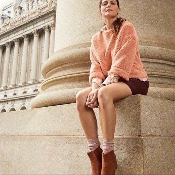 Madewell pink faux fur furry fuzzy sweater‎ top size M - Picture 2 of 9